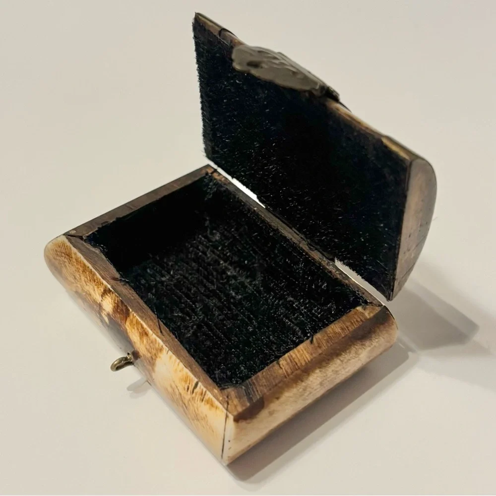Vintage Camel Bone and Brass Decorative Trinket Box